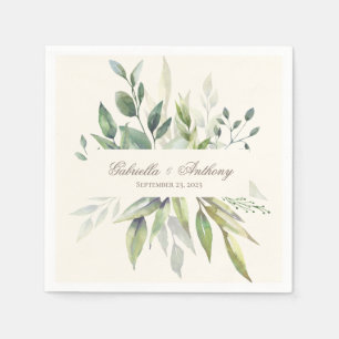 Serviette En Papier Eucalyptus rustique Mariage neutre