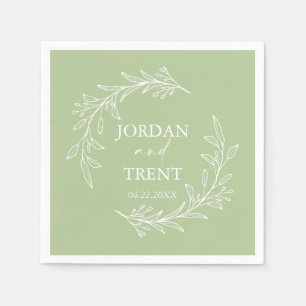 Serviette En Papier Eucalyptus Sage Green personnalisé Papier de maria