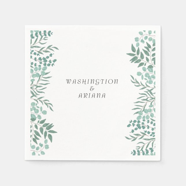 Serviette En Papier Eucalyptus Verdure rustique (Devant)