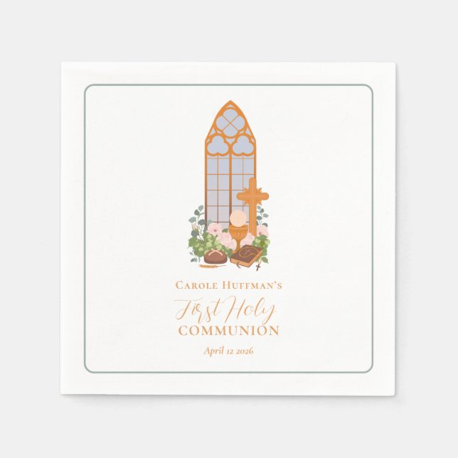 Serviette En Papier Eucharistie de la première communion simple (Devant)