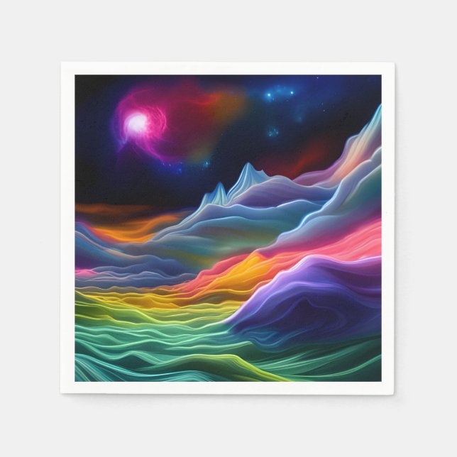 Serviette En Papier Évasion de l'espace Imaginaire (Devant)