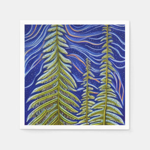 Serviette En Papier Evergreens Abstraits lunaires
