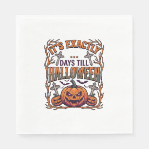 Serviette En Papier Exactement Jours Avant Halloween Citrouille Chauve