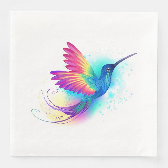 Serviette En Papier Exotic Rainbow Hummingbird (Devant)
