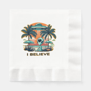 Serviette En Papier extraterrestre avec OVNI JE CROIS