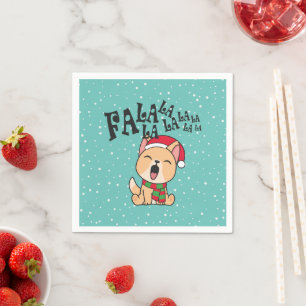Serviette En Papier Fa La La La La Christmas Chant Chien Napkin
