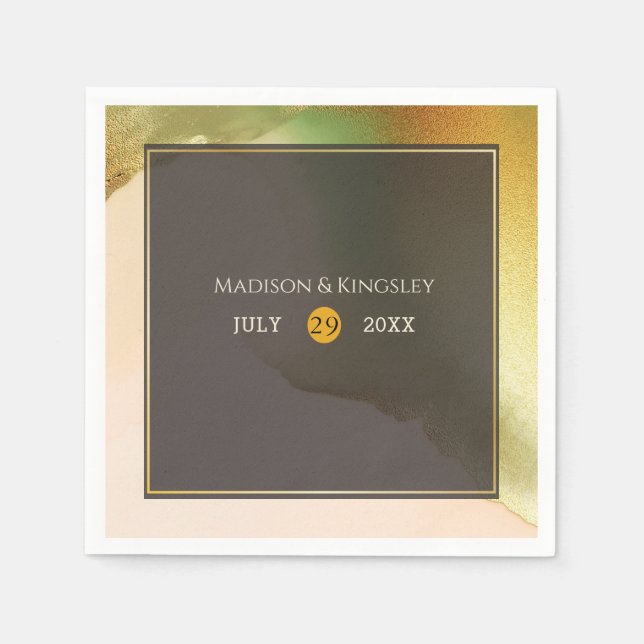 Serviette En Papier Fab Chartreuse 🤵 audacieux et élégant Mariage bud (Devant)