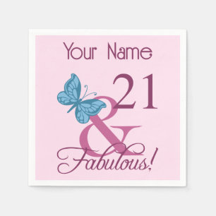 Serviette En Papier Fabuleux 21e anniversaire