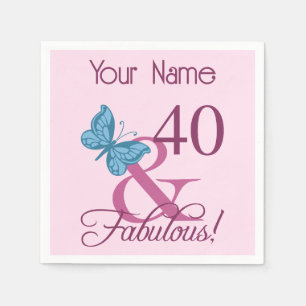 Serviette En Papier Fabuleux 40e anniversaire