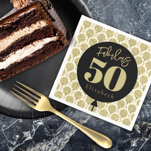 Serviette En Papier Fabuleux 50 Gold Anniversaire