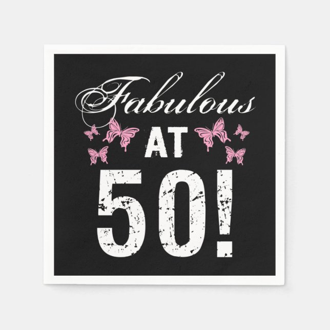 Serviette En Papier Fabuleux 50e anniversaire (Devant)