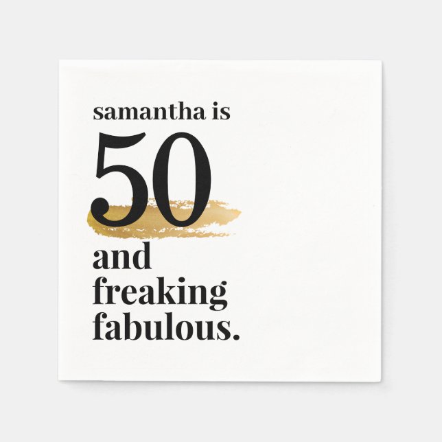 Serviette En Papier Fabuleux 50e anniversaire drôle personnalisé (Devant)