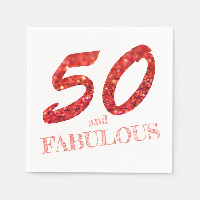 Serviette En Papier Fabuleux 50e anniversaire Parties scintillant cora (Devant)