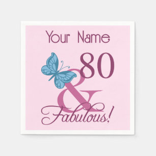 Serviette En Papier Fabuleux 80e anniversaire
