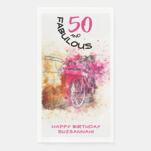 Serviette En Papier Fabuleux Anniversaire Vélo Vintage par année Modèl