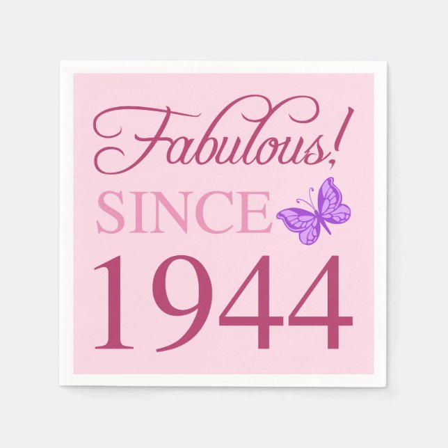 Serviette En Papier Fabuleux depuis 1944 80e anniversaire (Devant)
