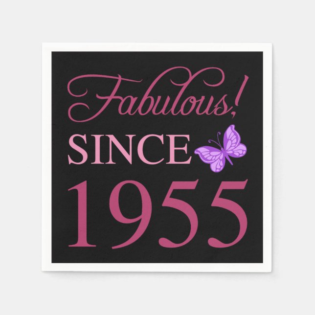 Serviette En Papier Fabuleux depuis 1955 70e anniversaire (Devant)