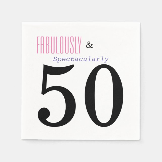 Serviette En Papier Fabuleux et cinquante Anniversaire Papier de fête  (Devant)