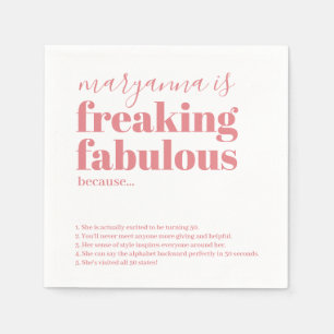 Serviette En Papier Fabuleux Faits d'anniversaire Pink Personnalisé N