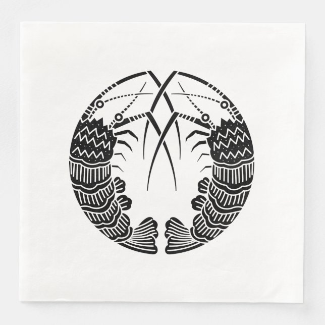 Serviette En Papier Face aux langoustes serviettes (Devant)