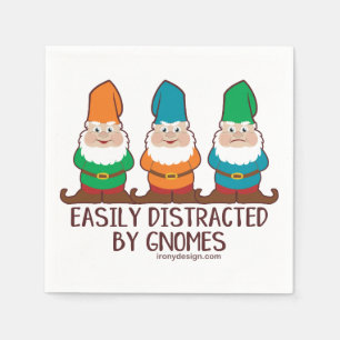 Serviette En Papier Facilement distrait par des gnomes