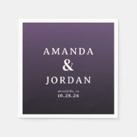 Faire-part de mariage à dégradé violet élégant