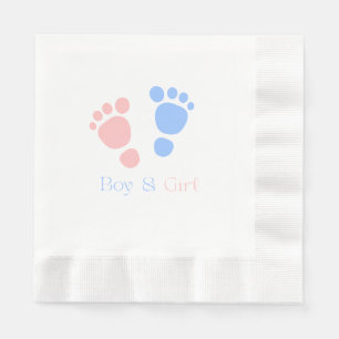 Serviette En Papier Faire-part de naissance de jumeaux garçon et fille