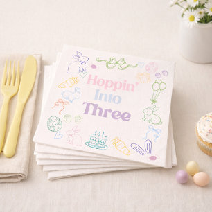 Serviette En Papier Faire un saut dans trois serviettes d'anniversaire