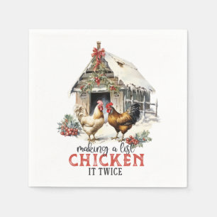 Serviette En Papier Faire une liste Poulet Il deux fois Noël du pays