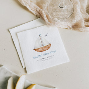 Serviette En Papier Faire voile vers deux ans Fête d'anniversaire naut