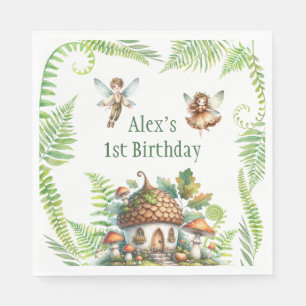 Serviette En Papier Fairy Forest Garden Genre Neutre 1er anniversaire