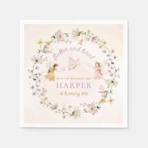 Serviette En Papier Fairy Garden Anniversaire