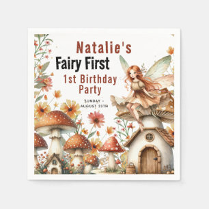 Serviette En Papier Fairy Premier thème Fille 1er anniversaire fête