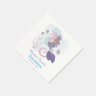Serviette En Papier Fairy Tale Mermaid Quinceañera 15e anniversaire