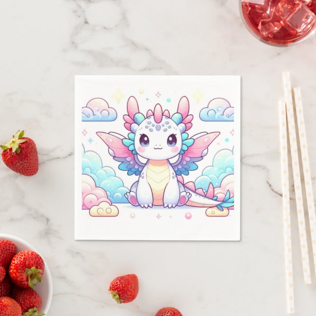 Serviette En Papier Fairytale Baby shower moderne Dragon (En situation)