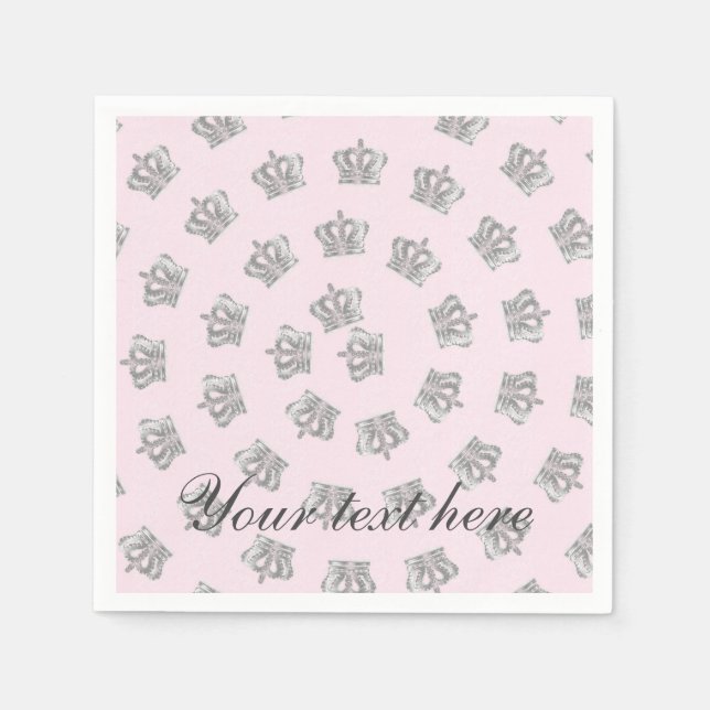 Serviette En Papier Fairytale Vintage Crown Princess Party Napkins (Devant)