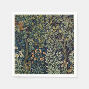 Serviette En Papier Faisan d'arbre boisé William Morris