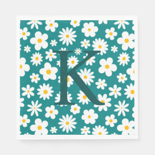 Serviette En Papier Faisée graphique moderne Turquoise