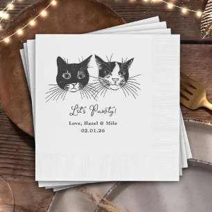 Serviette En Papier Faisons la fête Mariage personnalisé Cocktail Chat