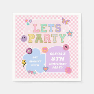 Serviette En Papier Faisons la fête Preppy Varsity Patch Anniversaire