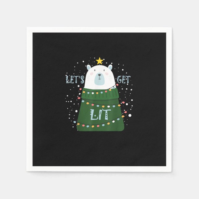 Serviette En Papier Faisons-nous un joli pyjama de Noël (Devant)