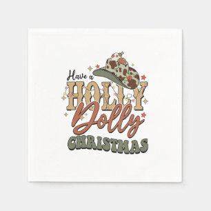 Serviette En Papier Faites un Noël Holly Dolly