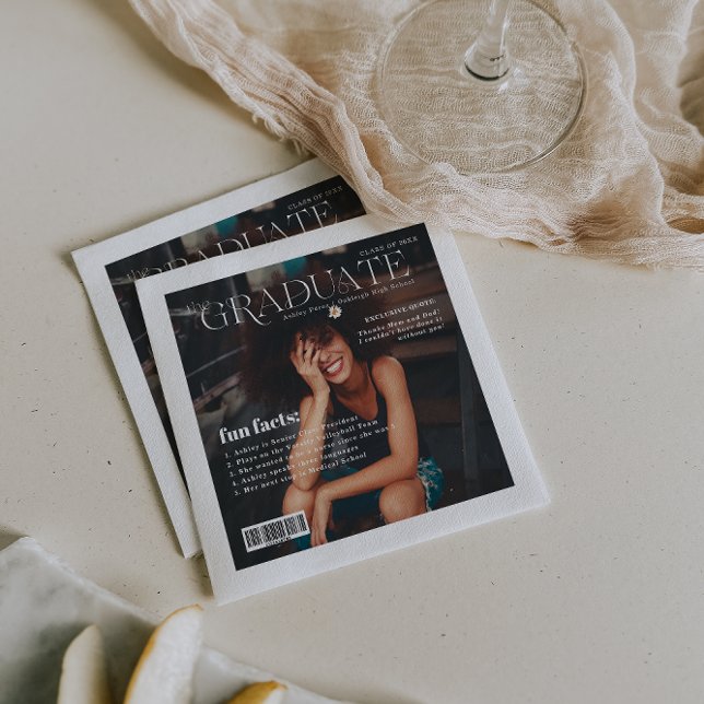 Serviette En Papier Faits amusants | Couverture du magazine Graduate P (Créateur téléchargé)