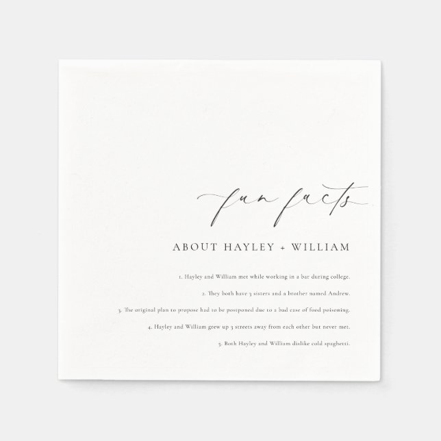 Serviette En Papier Faits amusants de mariage Ellesmere (Devant)