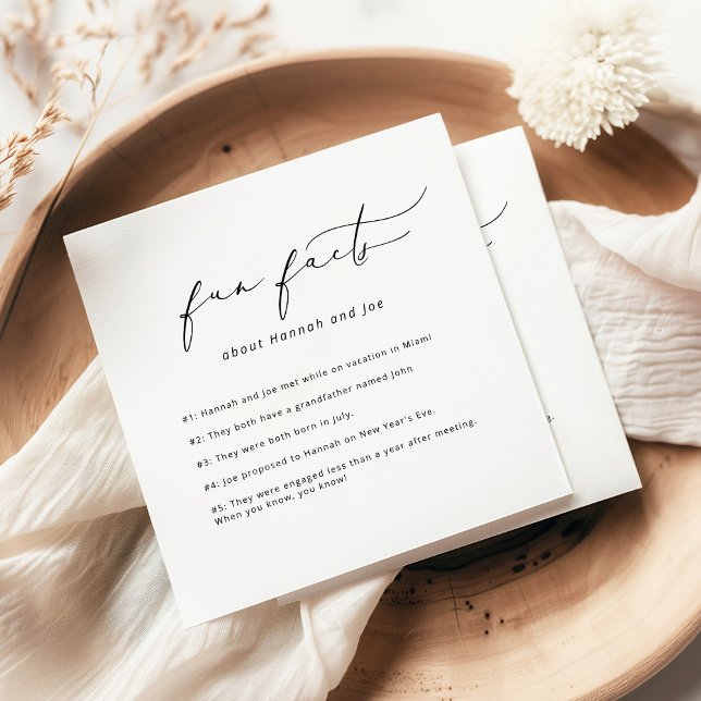 Serviette En Papier Faits amusants Moderne Élégant Mariage de calligra (Créateur téléchargé)