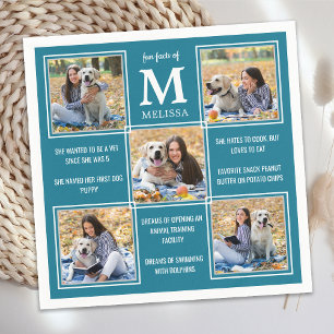 Serviette En Papier Faits amusants personnalisés Graduation Photo Coll