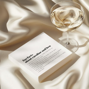 Serviette En Papier Faits Amusants Personnalisés Mariée Marié Mariage