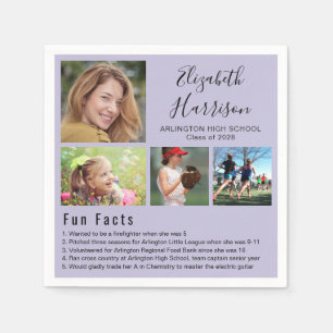 Serviette En Papier Faits amusants Photos Purple Graduation serviettes