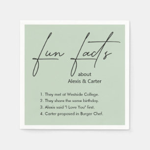 Serviette En Papier Faits mariages Fun Sur Sage Green