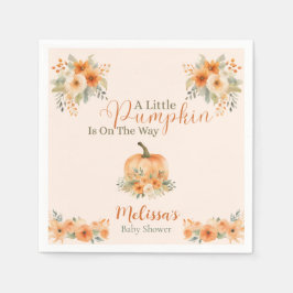Serviette En Papier Fall Rustic Orange Pumpkin Baby Shower 